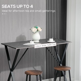 HOMCOM Πάγκος Μπαρ και Τραπέζι Ψηλό Μοντέρνο Βιομηχανικό Στυλ Μάρμα...