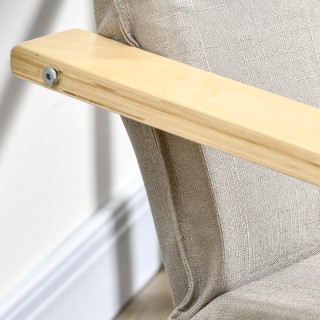 Πολυθρόνα HOMCOM Relax με Ottoman Footstool, Πολυθρόνα από ξύλο και...