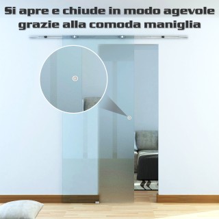 Συρόμενη πόρτα Homcom Frosted Glass με ράγα αλουμινίου, 90x205cm B7... Συρόμενη πόρτα Homcom Frosted Glass με ράγα αλουμινίου, 90x205cm B7...
