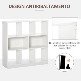 Κινητή βιβλιοθήκη HOMCOM με 3 επίπεδα και 8 ράφια, σε MDF, 97,5x30x...