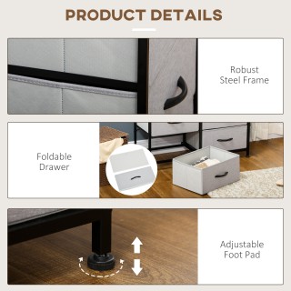 Συρταριέρα HOMCOM 6 αφαιρούμενα συρτάρια από ύφασμα, βιομηχανικό στ...