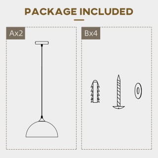 HOMCOM Μοντέρνο κρεμαστό φωτιστικό με ρυθμιζόμενο ύψος, σετ 2 μεταλ...