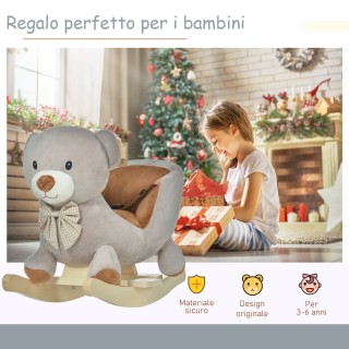 Κουνιστή πολυθρόνα HOMCOM σε σχήμα αρκούδας για μωρά 18-36 μηνών - ...