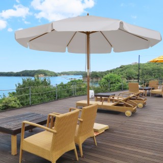 Ομπρέλα Outsunny Garden με Διπλό κουβούκλιο, από ξύλο μπαμπού και π...