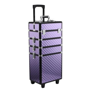 Homcom Professional Make Up Trolley από μωβ αλουμίνιο με αφαιρούμεν...