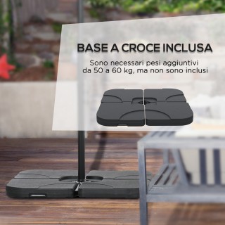 Αποκεντρωμένη ομπρέλα Outsunny με 8 ραβδώσεις με σταυρωτή βάση, από... Αποκεντρωμένη ομπρέλα Outsunny με 8 ραβδώσεις με σταυρωτή βάση, από...