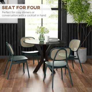 HOMCOM Μοντέρνα στρογγυλή τραπεζαρία 4 ατόμων σε ατσάλι και MDF, Ø1... HOMCOM Μοντέρνα στρογγυλή τραπεζαρία 4 ατόμων σε ατσάλι και MDF, Ø1...