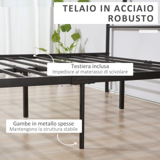 HOMCOM Σκελετός κρεβατιού Ένα και μισό από ατσάλι 140x200cm με πηχά... HOMCOM Σκελετός κρεβατιού Ένα και μισό από ατσάλι 140x200cm με πηχά...