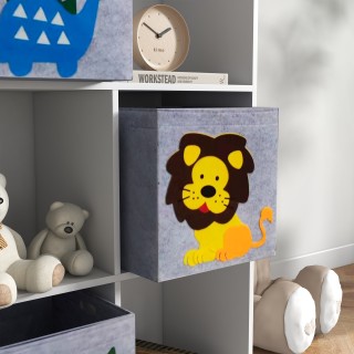 ZONEKIZ Ράφι παιχνιδιών για παιδιά 3+ ετών με 6 κύβους, σε MDF και ...