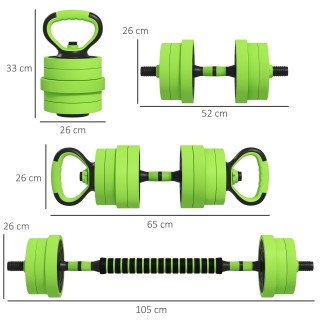 SPORTNOW Gym Weights Set 4 σε 1 από το σύνολο 40 κιλών, που μπορεί ...