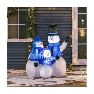 Οικογένεια Φουσκωτών Χιονάνθρωπων 1.20 m με LED Φωτισμό HOMCOM 844-169