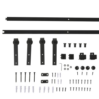 HOMCOM Kit για Ξύλινη Συρόμενη Πόρτα με ράγα 200cm και Χωρητικότητα...