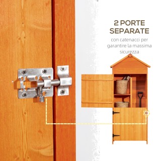 Υπόστεγο κήπου Outsunny για Ξύλινα Εργαλεία με 2 Πόρτες και 3 Ράφια... Υπόστεγο κήπου Outsunny για Ξύλινα Εργαλεία με 2 Πόρτες και 3 Ράφια...