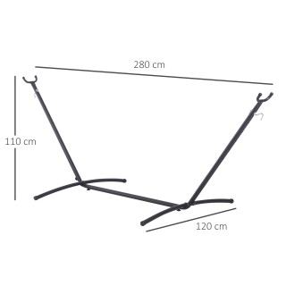 Outsunny Structure Support for Hammock Adjustable Max.120Kg, Μαύρο,...