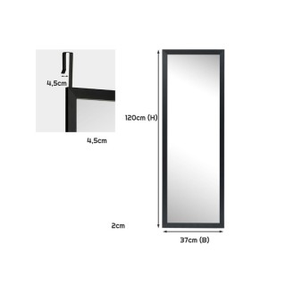 Ολόσωμος Ξύλινος Καθρέπτης Τοίχου 120 x 37 cm Costway HW66332BK Ολόσωμος Ξύλινος Καθρέπτης Τοίχου 120 x 37 cm Costway HW66332BK