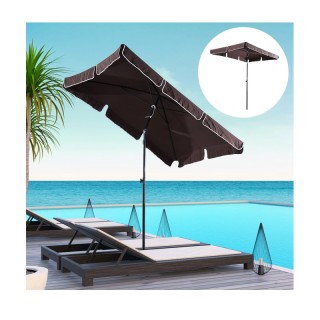 Ομπρέλα Δαπέδου Αλουμινίου 200 x 125 cm Χρώματος Καφέ Outsunny 84D-...
