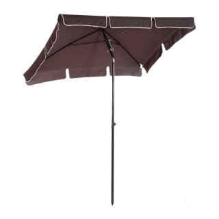 Ομπρέλα Δαπέδου Αλουμινίου 200 x 125 cm Χρώματος Καφέ Outsunny 84D-...