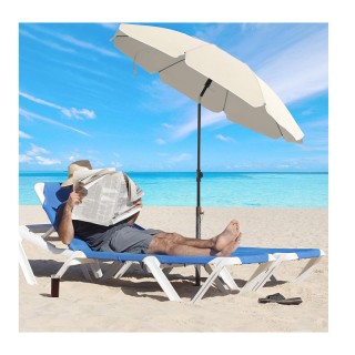 Ομπρέλα Δαπέδου από Ατσάλι 1.6 m Χρώματος Μπεζ Songmics GPU60WTV1 Ομπρέλα Δαπέδου από Ατσάλι 1.6 m Χρώματος Μπεζ Songmics GPU60WTV1