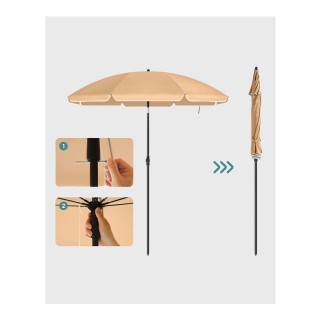Ομπρέλα Δαπέδου από Ατσάλι 1.6 m Χρώματος Taupe Songmics GPU60BR Ομπρέλα Δαπέδου από Ατσάλι 1.6 m Χρώματος Taupe Songmics GPU60BR