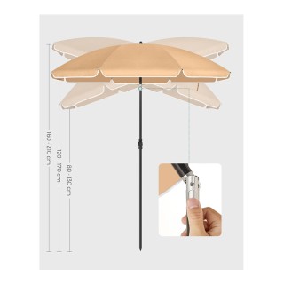 Ομπρέλα Δαπέδου από Ατσάλι 1.6 m Χρώματος Taupe Songmics GPU60BR Ομπρέλα Δαπέδου από Ατσάλι 1.6 m Χρώματος Taupe Songmics GPU60BR