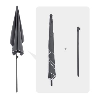 Ομπρέλα Δαπέδου από Ατσάλι 200 x 125 cm Χρώματος Γκρι Songmics GPU25GY