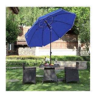 Ομπρέλα Δαπέδου από Ατσάλι με 8 Ακτίνες 2.3 m Χρώματος Μπλε Songmic...