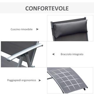 Outsunny αναδιπλούμενη ξαπλώστρα Relax με Cushion Garden Grey 84B-1... Outsunny αναδιπλούμενη ξαπλώστρα Relax με Cushion Garden Grey 84B-1...