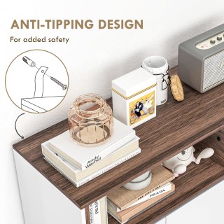 HOMCOM Μοντέρνος Ξύλινος Μπουφές Κουζίνας με Ντουλάπες, Συρτάρι και...