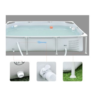 Ορθογώνια Πισίνα με Φίλτρο και Βαλβίδα από Ατσάλι και PVC 252 x 152... Ορθογώνια Πισίνα με Φίλτρο και Βαλβίδα από Ατσάλι και PVC 252 x 152...