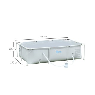 Ορθογώνια Πισίνα με Φίλτρο και Βαλβίδα από Ατσάλι και PVC 252 x 152... Ορθογώνια Πισίνα με Φίλτρο και Βαλβίδα από Ατσάλι και PVC 252 x 152...