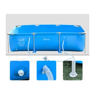 Ορθογώνια Πισίνα με Φίλτρο και Βαλβίδα από Ατσάλι και PVC 252 x 152... Ορθογώνια Πισίνα με Φίλτρο και Βαλβίδα από Ατσάλι και PVC 252 x 152...