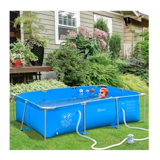 Ορθογώνια Πισίνα με Φίλτρο και Βαλβίδα από Ατσάλι και PVC 252 x 152... Ορθογώνια Πισίνα με Φίλτρο και Βαλβίδα από Ατσάλι και PVC 252 x 152...