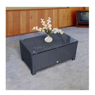 Ορθογώνιο Τραπέζι Κήπου από Συνθετικό Ρατάν με Γυάλινη Επιφάνεια 85... Ορθογώνιο Τραπέζι Κήπου από Συνθετικό Ρατάν με Γυάλινη Επιφάνεια 85...