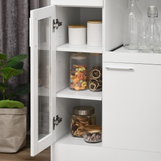 HOMCOM Μοντέρνος Μπουφές με Ντουλάπες και Συρτάρι, Ντουλάπα Κουζίνα...