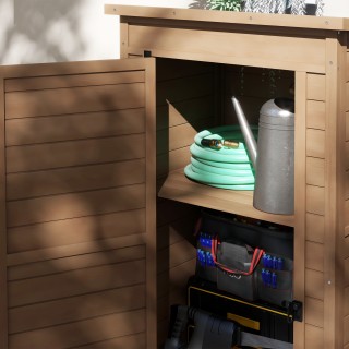 Ξύλινο ντουλάπι κήπου με ρυθμιζόμενο ράφι και κλειδαριά, 75x56x117c... Ξύλινο ντουλάπι κήπου με ρυθμιζόμενο ράφι και κλειδαριά, 75x56x117c...