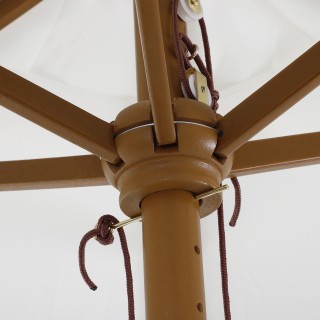 Outsunny Bamboo Garden Umbrella, Κρεμ Λευκή, 250 x 230 εκ. 84D-056CW