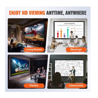 Οθόνη Προβολής Projector για Τοίχο 16:9 HD 4K 110 VEVOR TYPM110YC16... Οθόνη Προβολής Projector για Τοίχο 16:9 HD 4K 110 VEVOR TYPM110YC16...