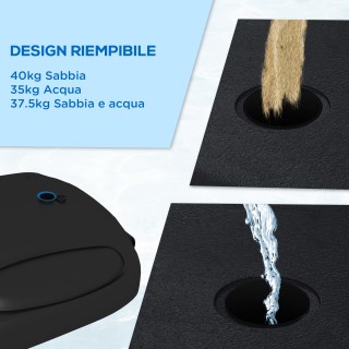 SPORTNOW Στεφάνη μπάσκετ ρυθμιζόμενου ύψους με γεμιστική βάση, στεφ...