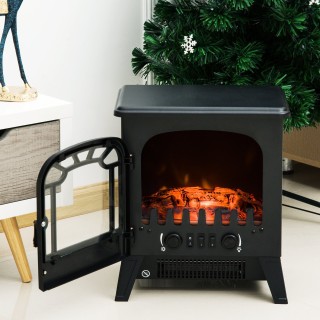 Ηλεκτρικό τζάκι δαπέδου HomCom με ρυθμιζόμενο εφέ φλόγας 900W / 180...