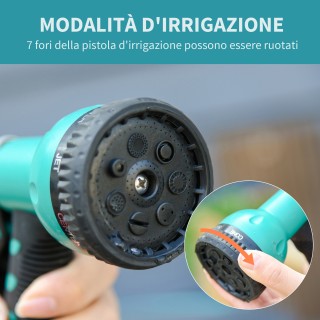 Outsunny Αυτόματη επιτοίχια καρούλι σωλήνα περιστρεφόμενη 180°, σωλ...