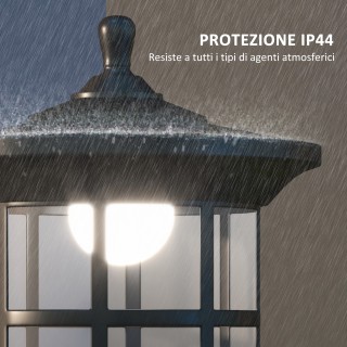 Ηλιακό φωτιστικό κήπου Outsunny Ύψος 184 εκ. με κρύο λευκό φως LED ...