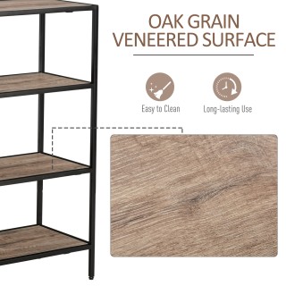 Ράφι ασύμμετρης βιβλιοθήκης HOMCOM Industrial Style, ξύλο και μαύρο...