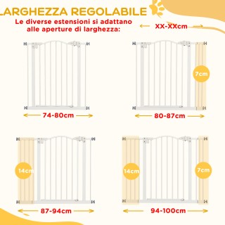 PawHut Extendable Dog Gate Χωρίς βίδες Ρυθμιζόμενη από 74-100 cm Ύψ...