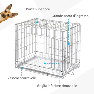 Πτυσσόμενο Μεταλλικό Κλουβί Μεταφοράς για Κατοικίδια 61 x 43 x 50 c... Πτυσσόμενο Μεταλλικό Κλουβί Μεταφοράς για Κατοικίδια 61 x 43 x 50 c...