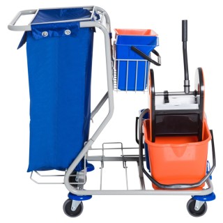 Homcom Professional Cleaning Cart with 4 Buckets 18L / 6L Blue and ...