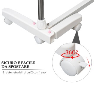 Πτυσσόμενη Απλώστρα 3 Επιπέδων με Ρόδες 142 x 55 x 152 cm HOMCOM 03...