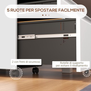 Ντουλάπι γραφείου Vinsetto με 3 συρτάρια με ρυθμιζόμενη μπάρα και δ...