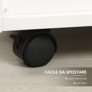 Συρταριέρα γραφείου Ξύλινη Vinsetto με 4 Συρτάρια, Ρόδες και υπερυψ...