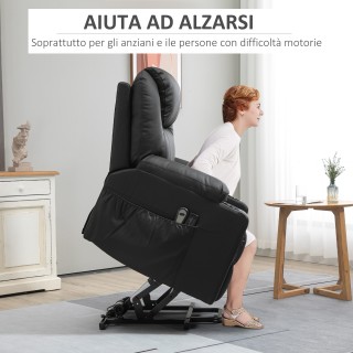 HOMCOM Lift Chair Max 135° Recliner με 8 πόντους μασάζ και στήριγμα...