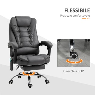 Vinsetto πολυθρόνα γραφείου για μασάζ και ανάκλιση με θέρμανση και ... Vinsetto πολυθρόνα γραφείου για μασάζ και ανάκλιση με θέρμανση και ...